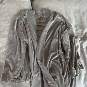 Skims Gray Velvet Robe